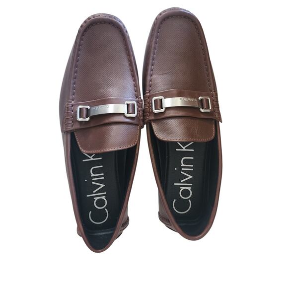 Calvin Klein Men\'s Maddox Brown Leather Loafers Size 10.5 main image 4